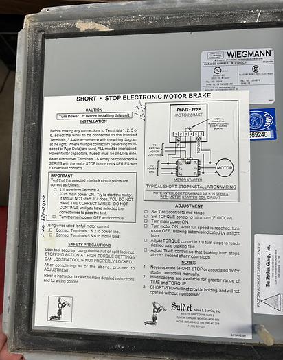 Used Ambitech Short-Stop Electronic Motor Brake #SSU4G8S- GHB-82
