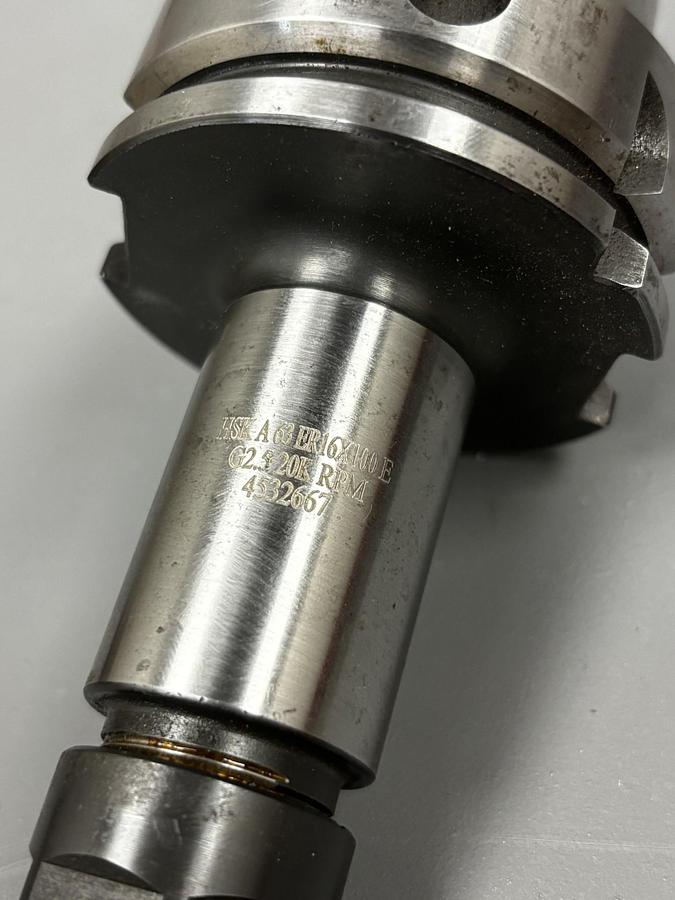 Used HSK A63 ER16X100 E G2.5 Collet Chuck Tool Holder HSKA63 GHC-3