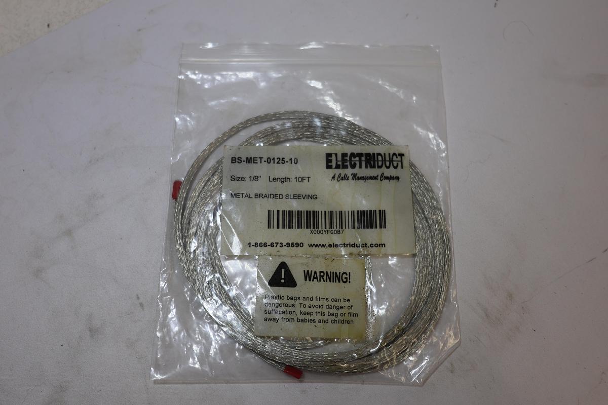 Electriduct BS-MET-0125-10 Metal Braided Sleeving 1/8" x 10 Ft New