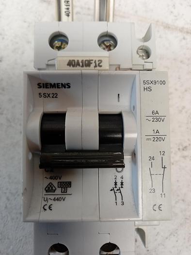 Used SIEMENS 5SX22 C2 2-Pole 6A 400V 5SX9100HS Circuit Breaker GH103