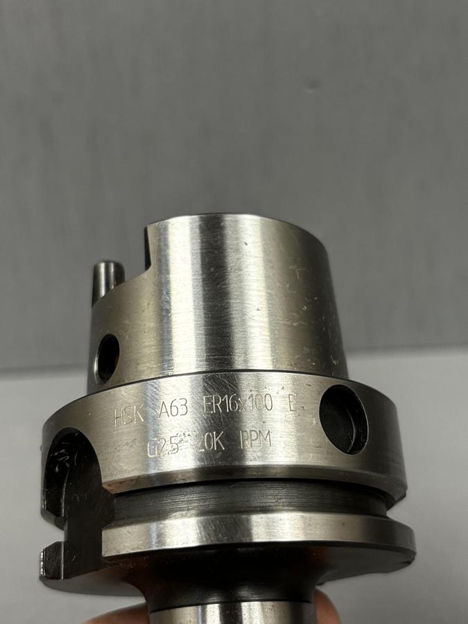 Used HSKA63ER16X100 E G2.5 Collet Chuck Tool Holder HSKA63 GHC-3