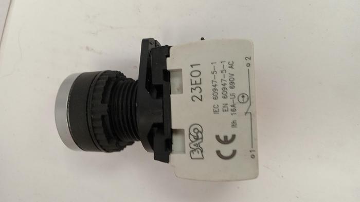 Used Red Push Button W/ BACO 23E01 Contact Blocks GHB3