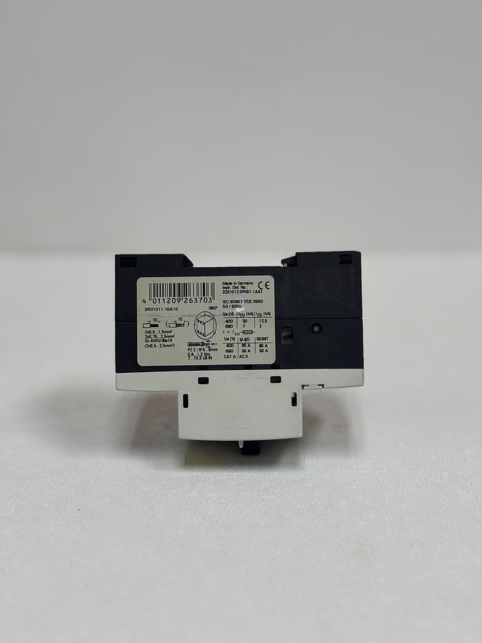 Used Siemens 3RV1011-1KA10 SIRIUS 3R Motor Protection Circuit Breaker