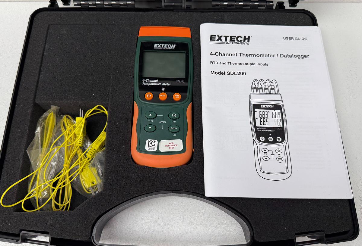 Used Extech SDL200 4-Channel Temperature Meter – Data Logging Thermometer with SD Card Slot TESTED GHC-40