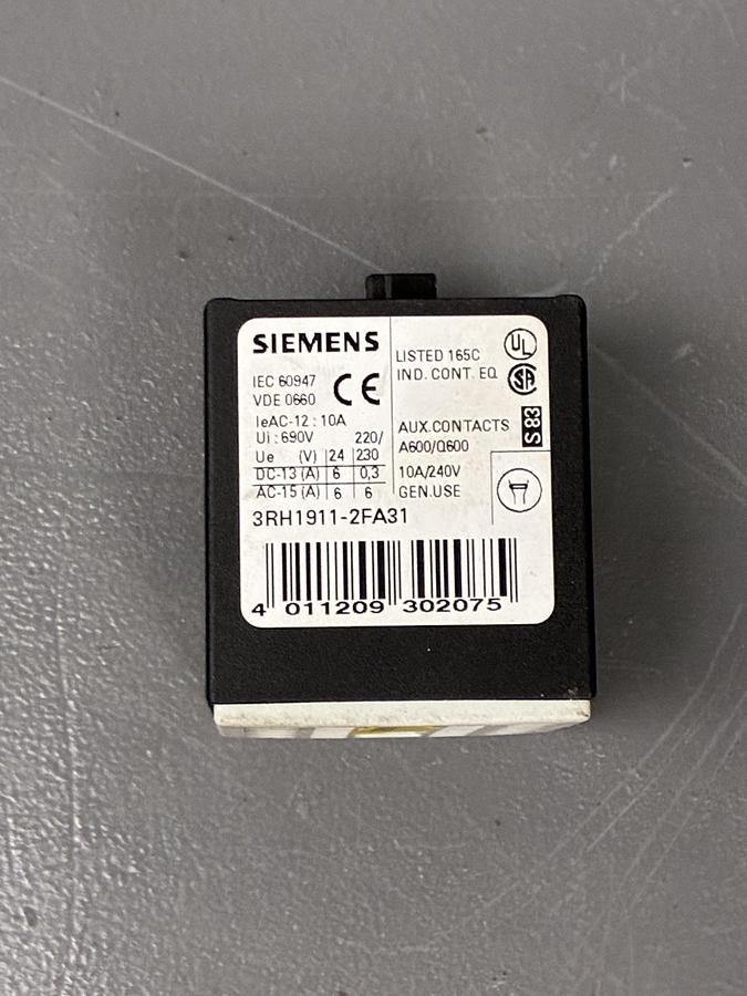 Used Siemens 3RH1911‑2FA31 Auxiliary Contact Block GHC-36