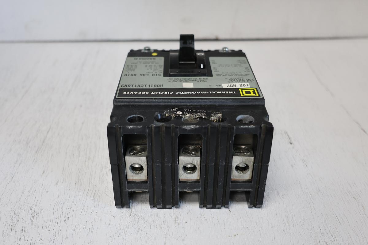 Used Square D FAL36100 Ser. 2 Thermal Magnetic Circuit Breaker 100A 3 Pole 600V GHA 181