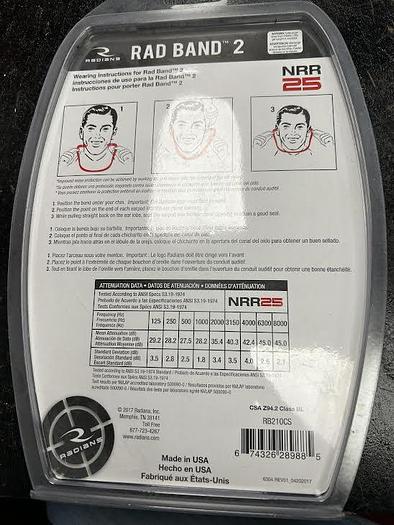 Radians RadBand 2 Reusable Banded Earplugs w/replacement pods - GHC-1