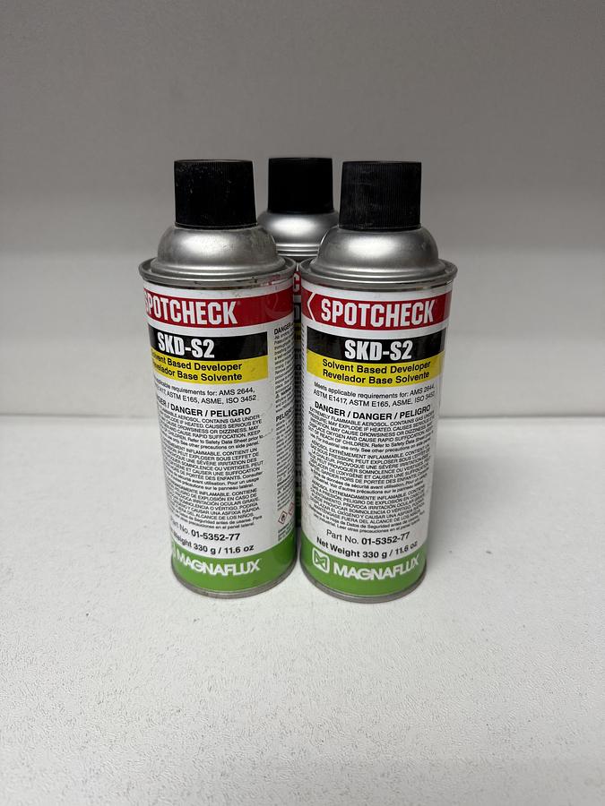 Used (LOT OF 3) Magnaflux Spotcheck SKD-S2 Solvent Based Developer 11.6oz Can Exp. 05/27 GHGC