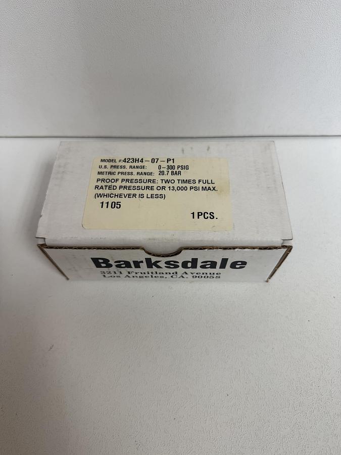 Used (New Old Stock) Barksdale 423H4-07-P1 Pressure Transducer 