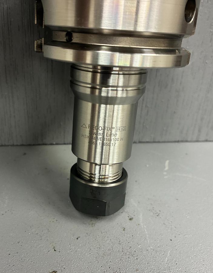 Used REGO-FIX HSK-A63/ER16X100 H COLLET CHUCK TOOL HOLDER HSK63A GHC-6