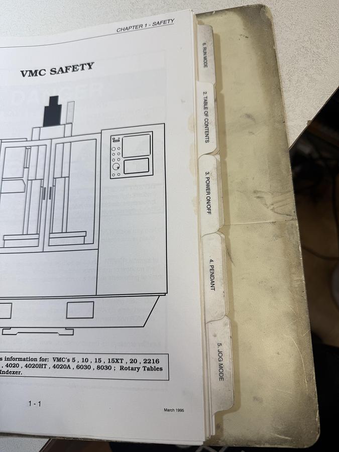 Used Fadal Engineering Co. Inc. VMC Operator Manual GHGC-22