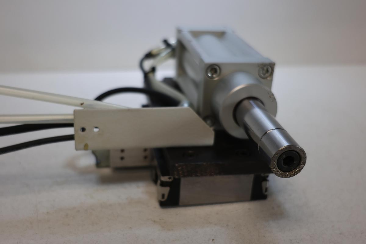 Used Lika SME51 Linear Encoder Read Head + 40mm Compact Air Cylinder + Linear Rail Block – Working Pull GHA-186