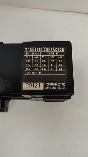 Used Togami-Electric PAK-6J Magnetic Contactor 24V 50/60Hz GH501