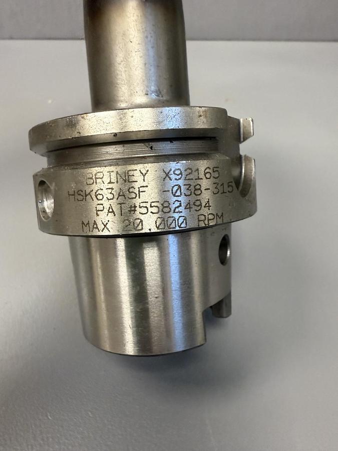 Used Briney HSK63ASF-038-315 Shrink Fit Tool Holder GHA-49