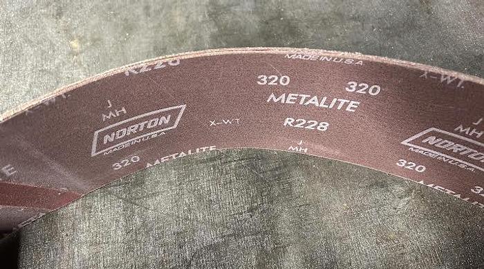 Used 6 pcs Norton R228 Metalite Belts 320 Grit 4"X 36" - GHB-82