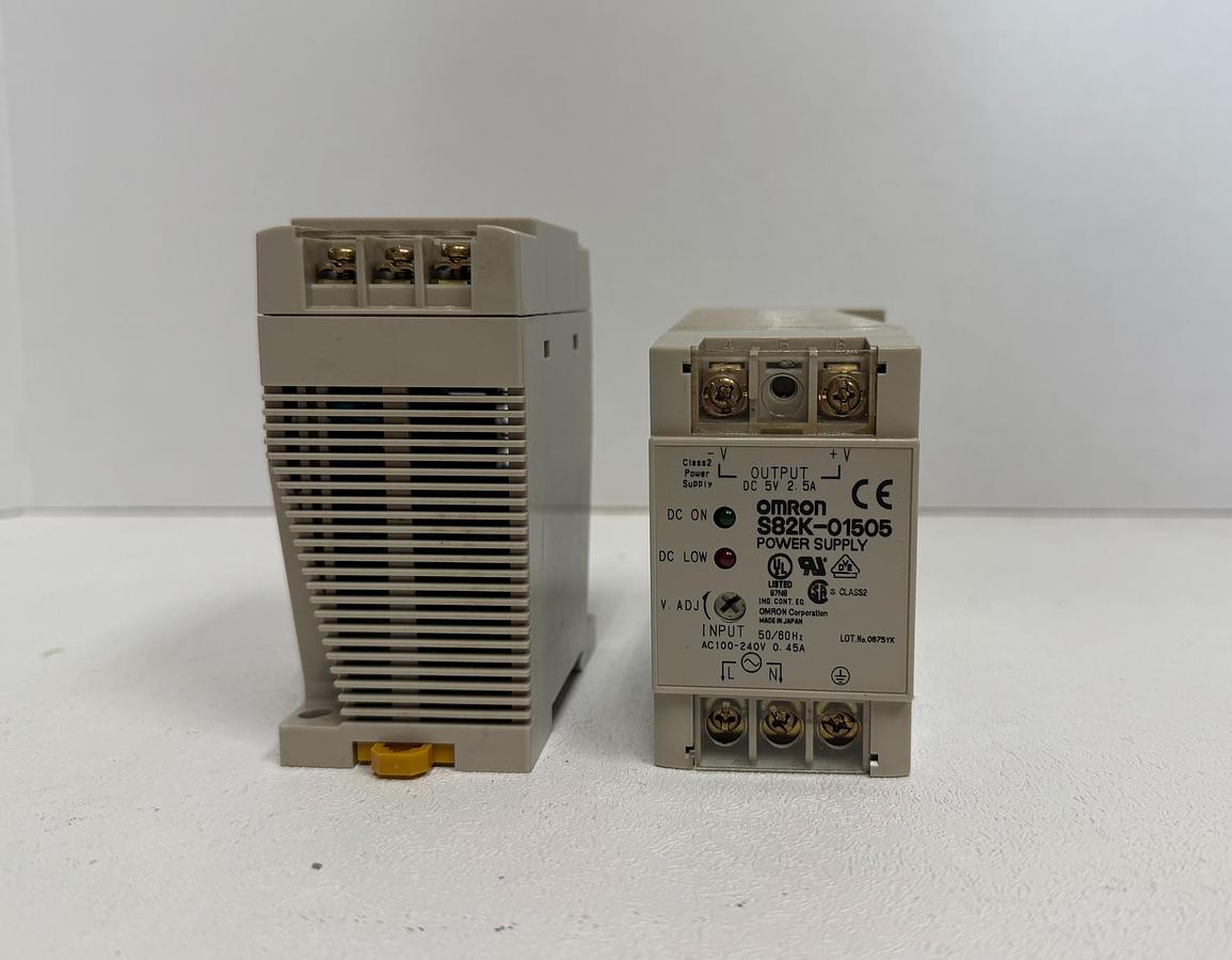 Used (Lot of 2) Omron S82K-01505 Power Supply – 5VDC Output, DIN Rail Mount GHA-187
