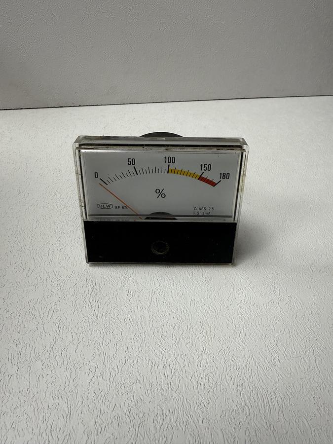 Used BEW BP-670 Class 2.5 Panel Meter  0-180 % GHC-25