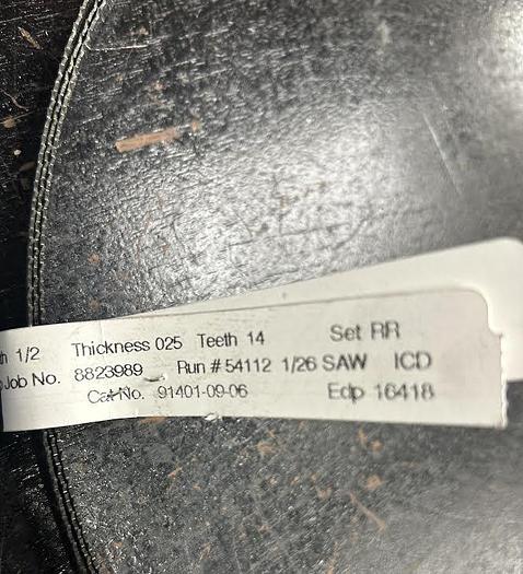 Used Starrett 91401-09-06 Bandsaw Blade 9'6", .025 Thick, 14 TPI - GHB-62