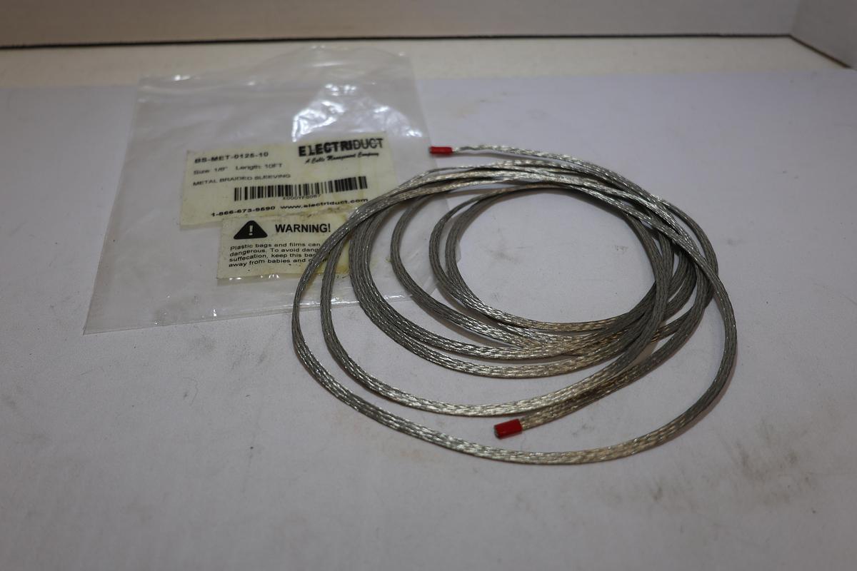 Electriduct BS-MET-0125-10 Metal Braided Sleeving 1/8" x 10 Ft New