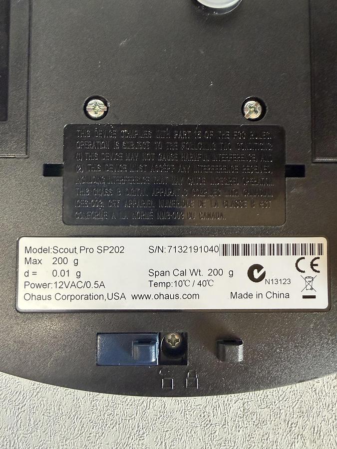 Used Ohaus SP202 Scout Pro Portable Balance / Scale, 200g Capacity GHC-47