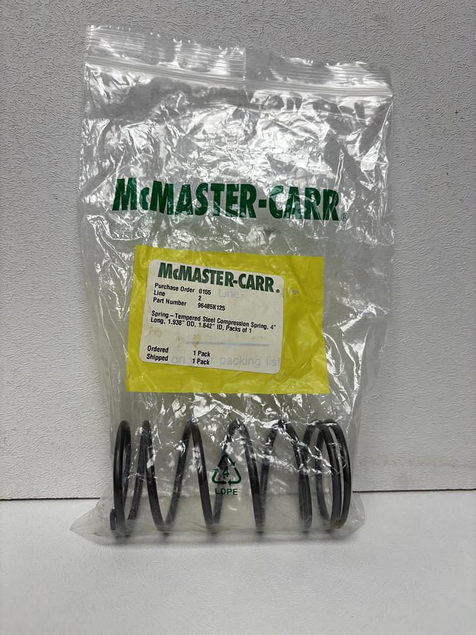 Used McMASTER-CARR, 96485K125,Tempered Steel Compression Spring, GHC-30
