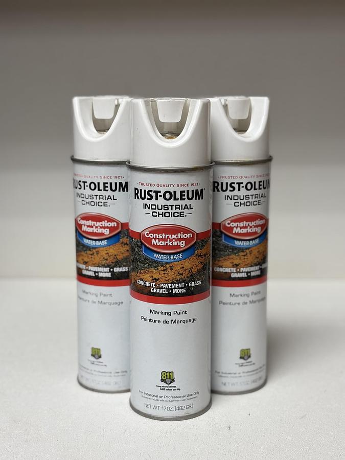 Used (Lot of 3) Rust-Oleum 264692 White Construction Marking Paint GHA-SS3 