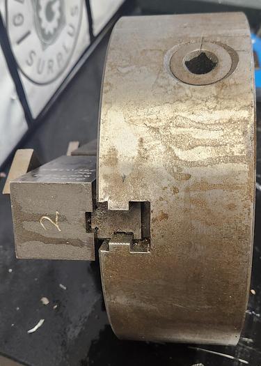 Used BISON 10" TWO-JAW LATHE CHUCK w/ PLAIN BACK MOUNT - GHA-177