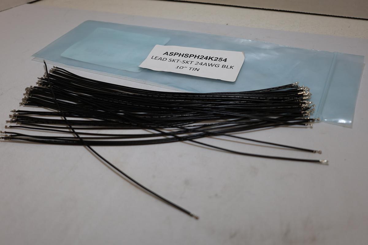 JST ASPHSPH24K254 Pre-Crimped Leads 24AWG Black 10" Tin Qty 49 New