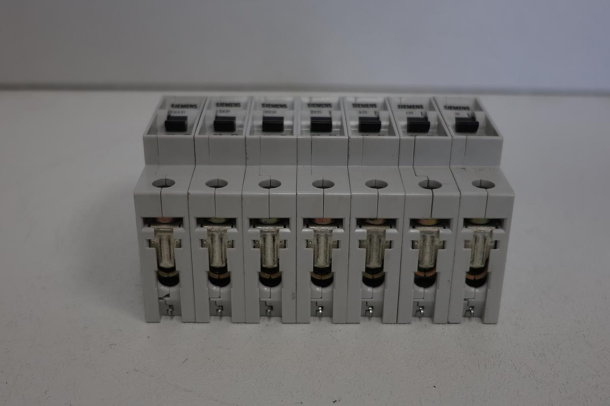 Used Siemens 5SX2 C2 Mini Circuit Breaker – Single Pole – 230/400V AC – DIN Rail Mount LOT of 7 GHA-188