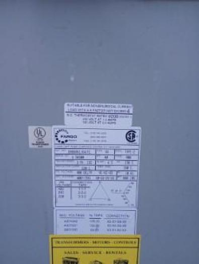 Used Fargo Electric 93KVA 3PH Transformer Pri. Voltage 480 Sec. Voltage 400Y/231