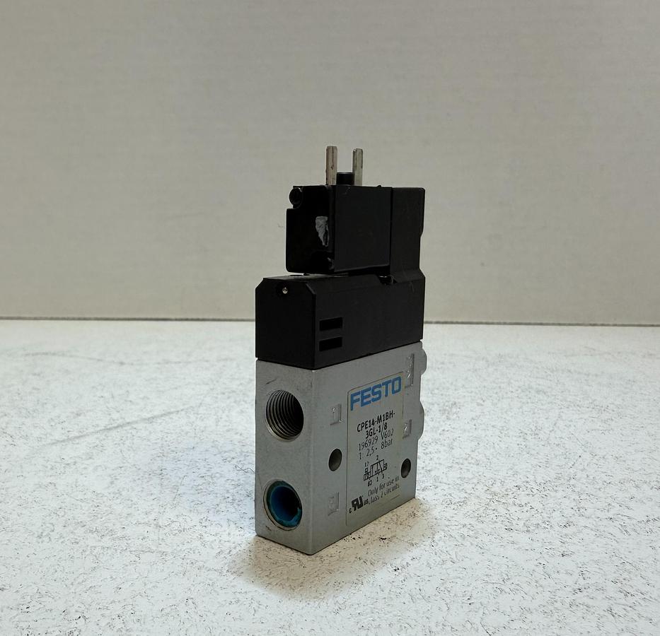 Used Festo CPE14-M1BH-3GL-1/8 Pneumatic Solenoid Valve 24VDC G1/8 P/N 196929