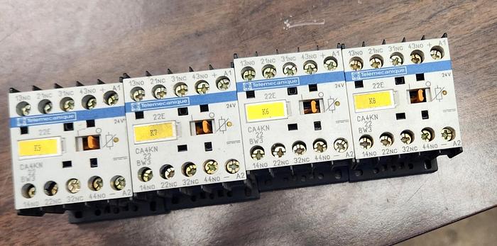 Used Telemecanique Contactor CA4KN22 BW3 Coil: 24V DC 4 Pole 10A- GHA-