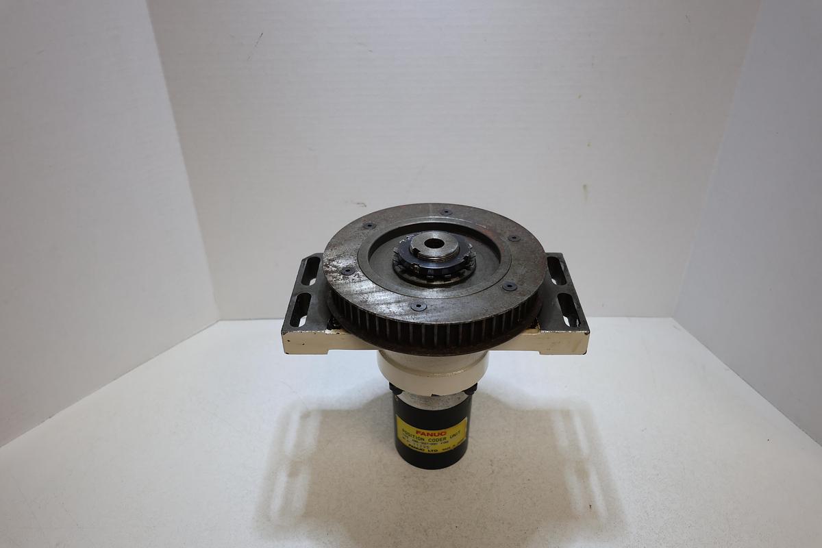 Used Fanuc A86L-0027-0001#002 Position Coder Unit w/ Pulley & Mount Used