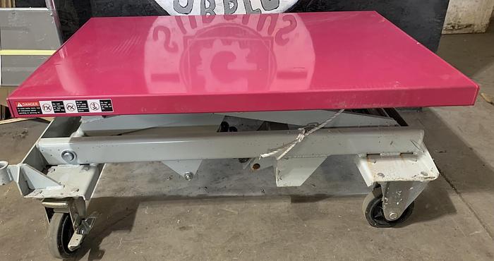 Used SOUTHWORTH Self-Leveling Manual Mobile Scissor-Lift Table: 1,100 lb Load Capacity