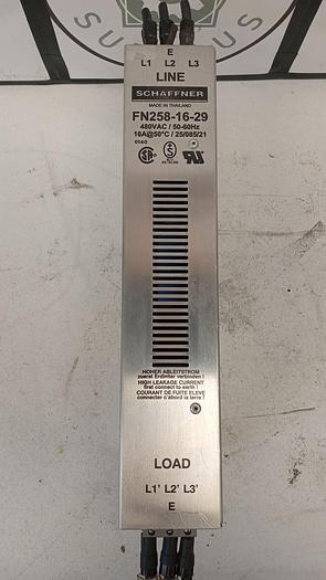 Used Schaffner FN 258-16-29 Power Line Filter 480VAC GH507