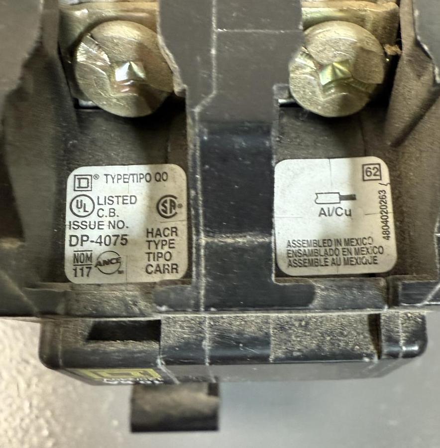 Used SQUARE D DP4075 TYPE/TIPO QO CIRCUT BREAKER, 120/240V GHA-117