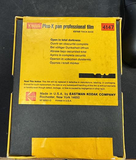 Kodak Thick 4147 Plus-X Pan Professional Film 4" X 5" 100 Pack Sealed GHGC-D19
