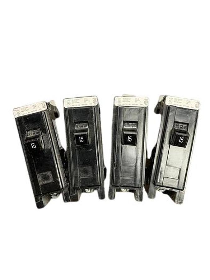 Used 4-Pack Eaton Cutler-Hammer Quicklag 15 Amp Circuit Breakers 