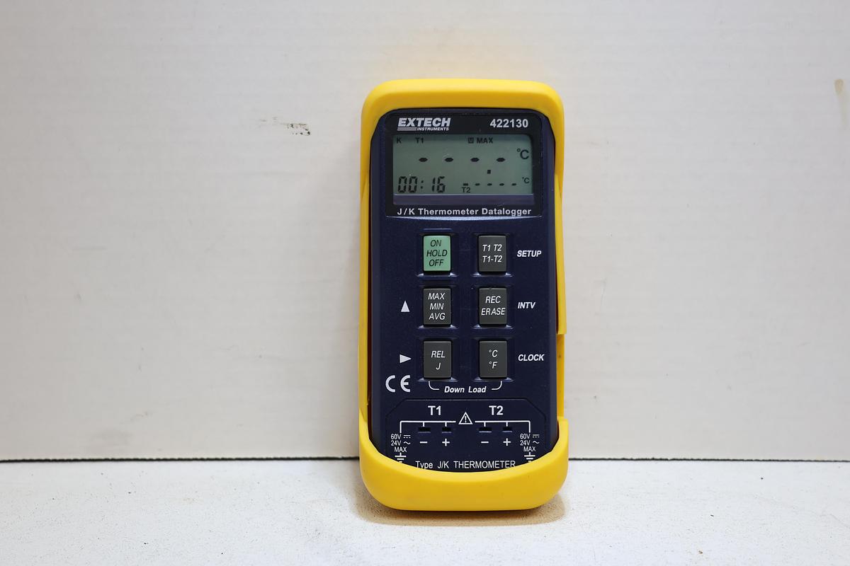 Used Extech J/K Thermometer Datalogger Model 422130 GHC-26