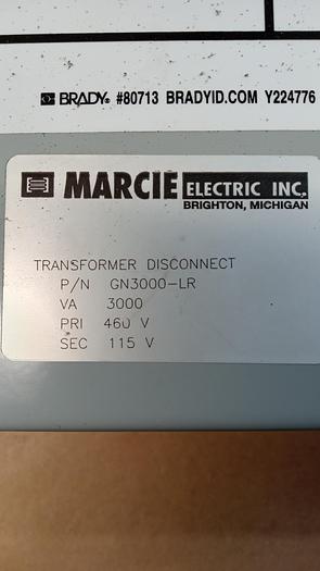 Used Marcie Electric Transformer GN3000-LR 3000VA GH504