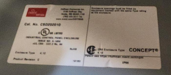 Used Hoffman Enclosure CSD202010 Box, Steel Gray - Used - GHB-79