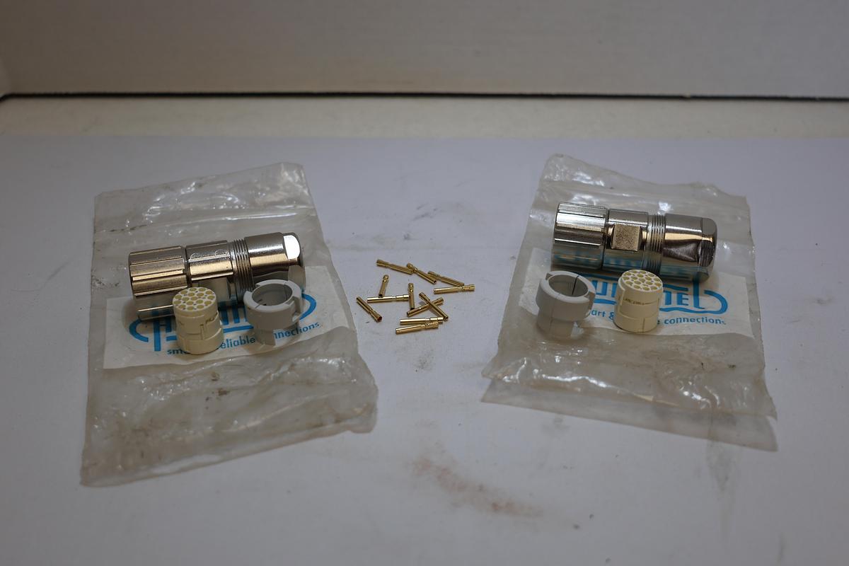 Hummel Circular Connector Lot of 2 w/ 12 Gold Pins New Surplus
