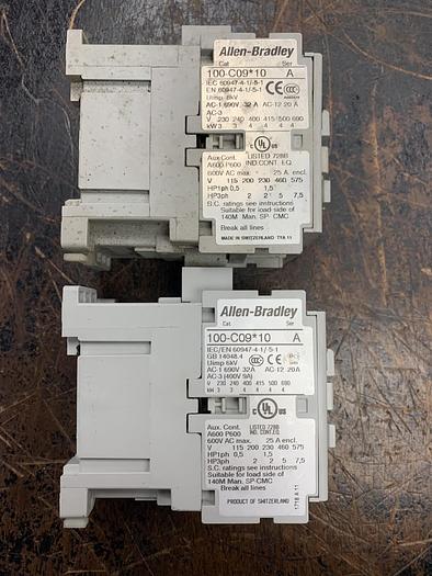 Used 2 Pack Allen-Bradley 100-C09*10 Contactor 