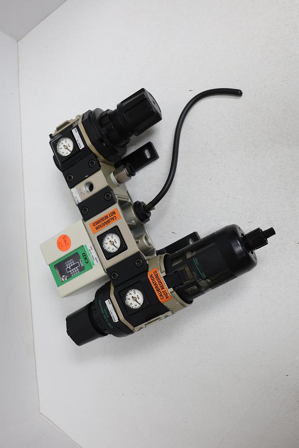 Used CKD Filter Regulator W/Pres. Switch & Inline Filter & Regulator 1/4" 3/8"