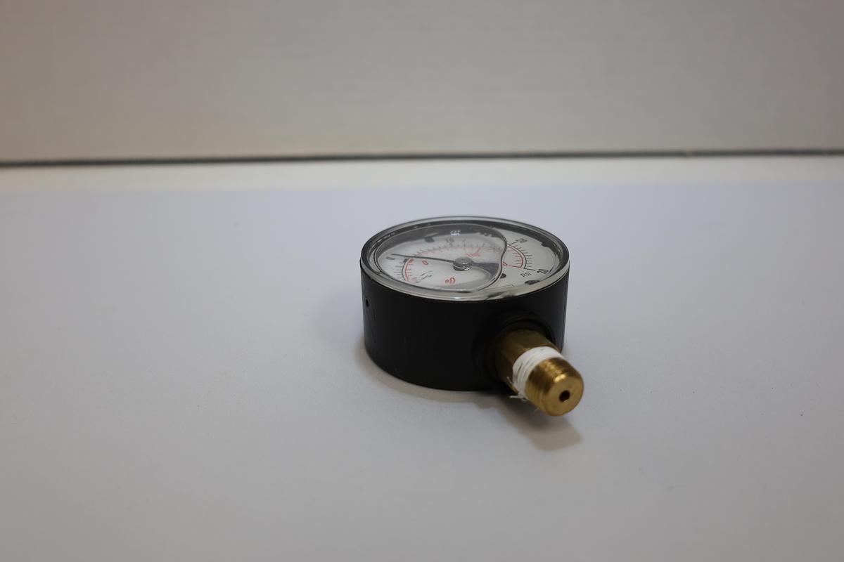 Used NOSHOK Liquid Filled Compound Pressure Vacuum Gauge -30 inHg to 30 PSI