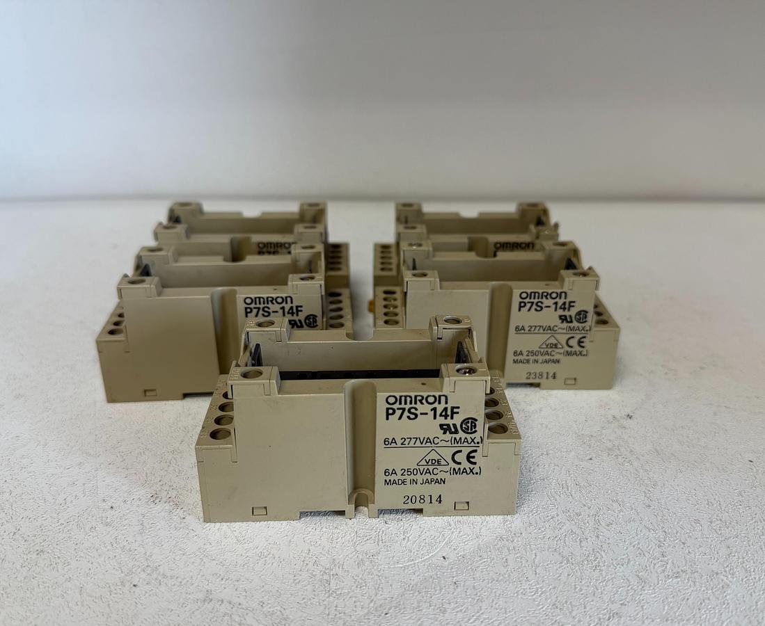 Used (Lot of 5) Omron P7S-14F 14-Pole Relay Socket GHA-179