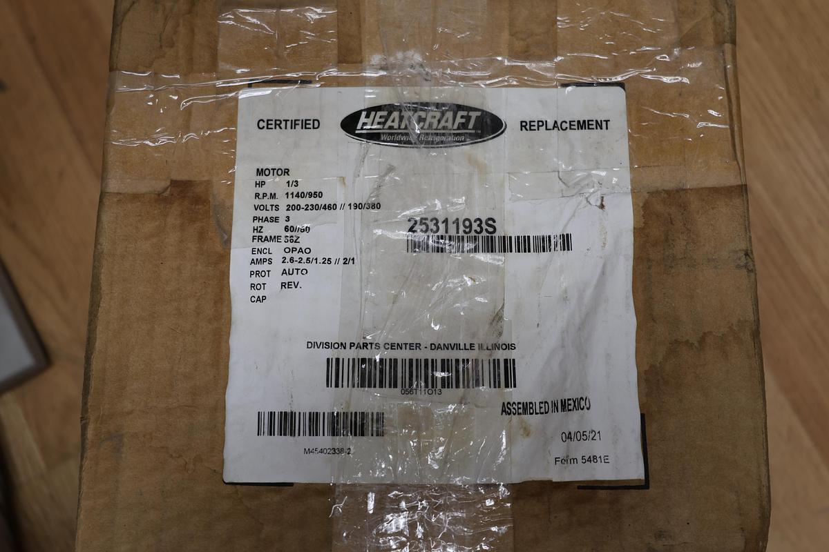 Marathon 56111013F 1/3 HP 3PH Electric Motor 1140 RPM 56Z 200-230/460V NOS