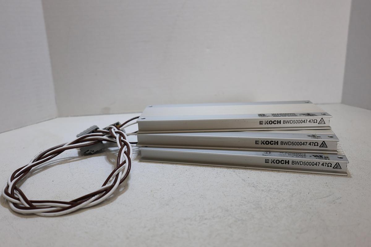 Used Lot of 3 KOCH BWD500047 47Ω 200W Power Resistors w/ Connectors Used