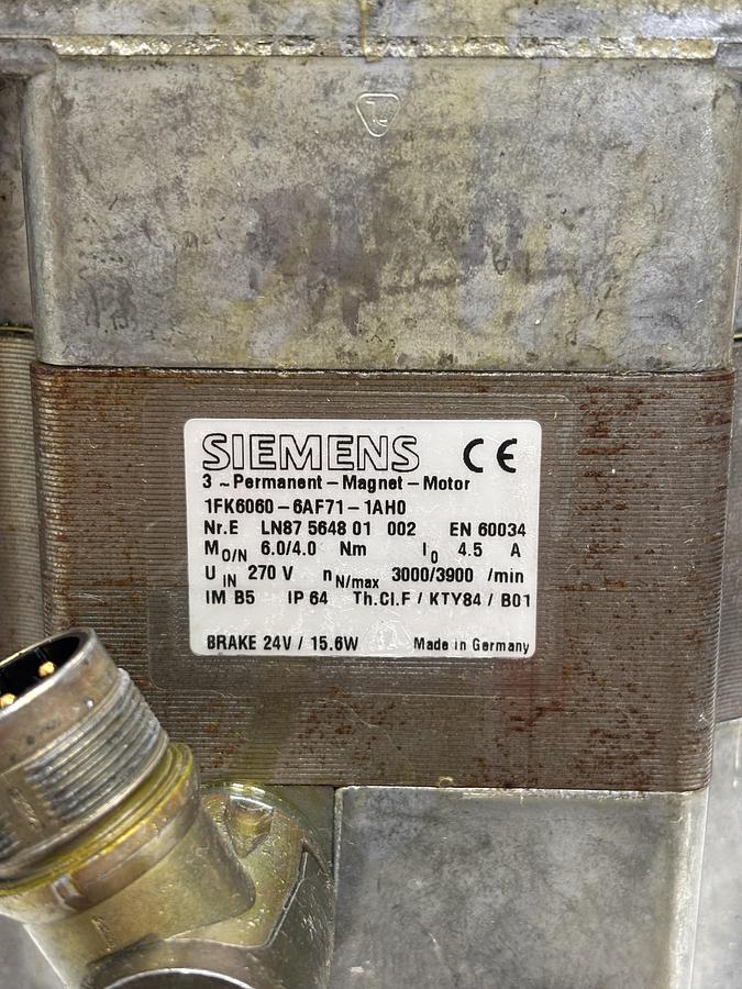 Used Siemens 1FK6060-6AF71-1AH0 – Servo Motor (1FK6 Series) GHA-9