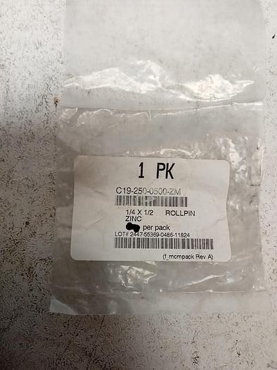 Used 81 Pcs Slotted Spring Roll pins 1/4 X 1/2 Zinc C19-250-0500-ZM GH117